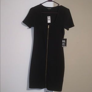 Black Express Zipper Dress